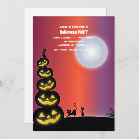 Spooktacular Dark Spuk House Halloween-Party I Einladung (Vorne/Hinten)