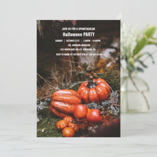 Spooktacular Dark Spuk House Halloween-Party I Einladung (Stehend Vorderseite)