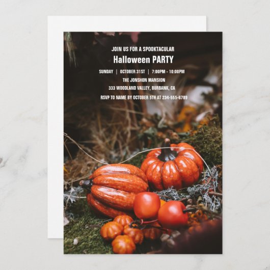 Spooktacular Dark Spuk House Halloween-Party I Einladung (Vorne/Hinten)