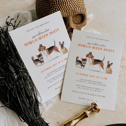 Spooktacular Dog Halloween-Party Einladung