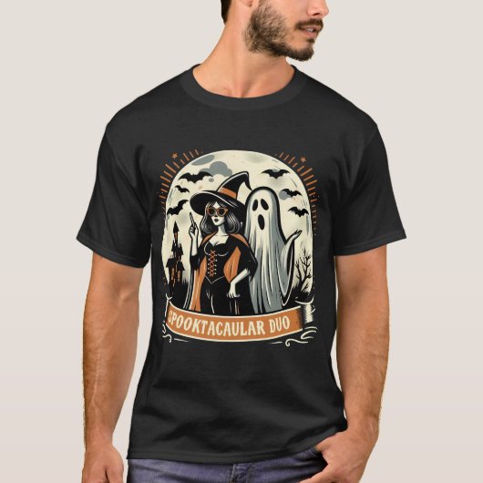Spooktacular Duo | Halloween Spooky Vibes T-Shirt (Vorderseite)