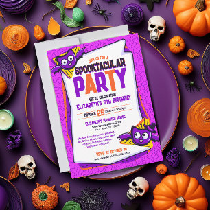 Spooktacular Fledermäuse Einladung zum Geburtstag