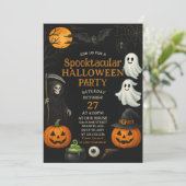 Spooktacular Fright Night Halloween Einladung (Stehend Vorderseite)