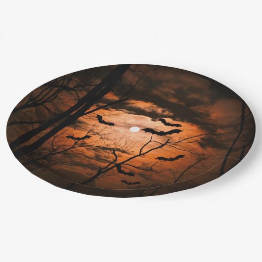 Spooktacular Full Moon Costume Party Pappteller (Schrägansicht)