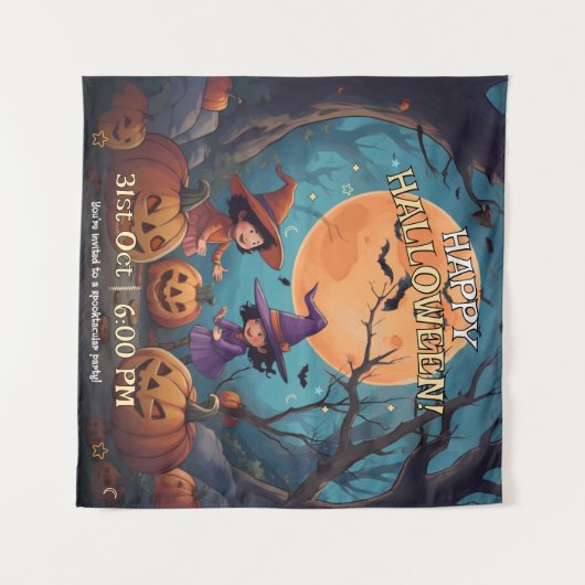 Spooktacular Fun Halloween Wall hängend Wandteppich (Vorderseite (Horizontal))