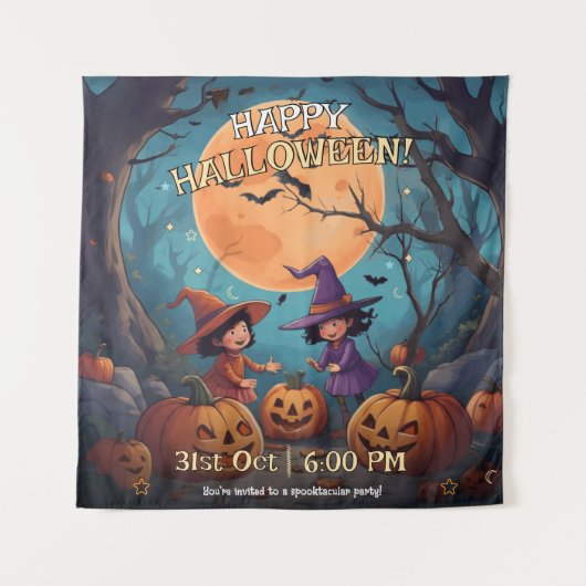 Spooktacular Fun Halloween Wall hängend Wandteppich (Vorderseite)