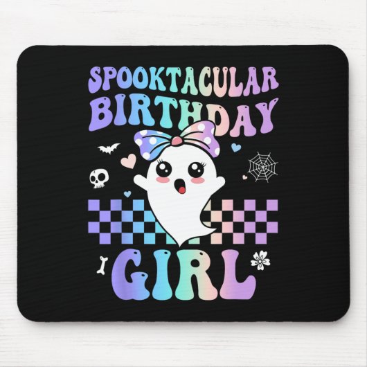 Spooktacular Geburtstag Niedlich Ghost Halloween B Mousepad (Vorne)
