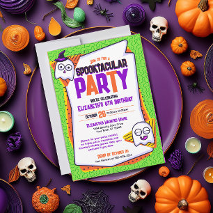 Spooktacular Geister Grünen Geburtstag Einladung