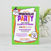 Spooktacular Geister Grünen Geburtstag Einladung (Stehend Vorderseite)