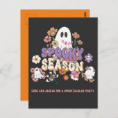 Spooktacular Ghost Black Lila Orange Halloween Postkarte (Vorne/Hinten)