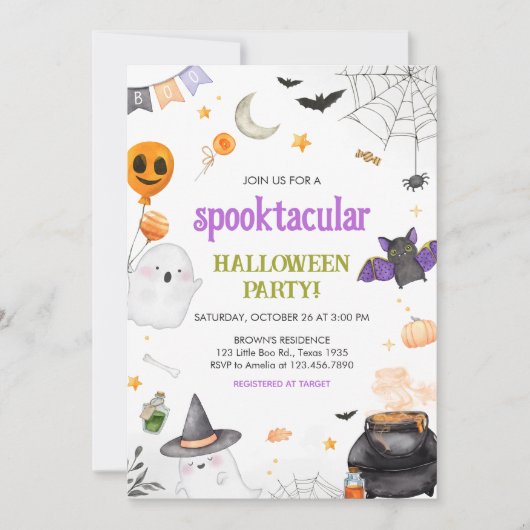 Spooktacular Ghost Halloween-Party Einladung (Vorderseite)