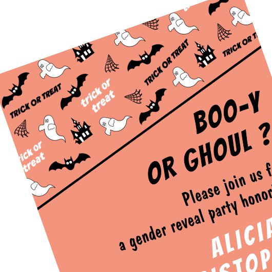 Spooktacular Ghost Orange Halloween Geschlecht ent Einladung