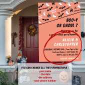 Spooktacular Ghost Orange Halloween Geschlecht ent Einladung