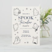 Spooktacular Ghost-Themed Halloween Einladung (Stehend Vorderseite)