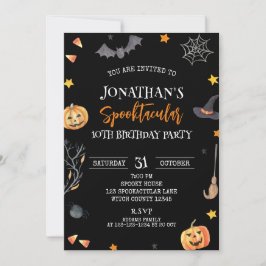 Spooktacular Halloween 10. Geburtstag, Kind zum Ge Einladung