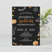 Spooktacular Halloween 10. Geburtstag, Kind zum Ge Einladung (Stehend Vorderseite)