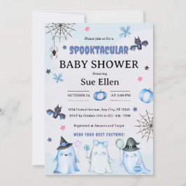 Spooktacular Halloween-Aquarell-Baby-Shower  Einladung