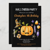 Spooktacular Halloween Bash Kindergeburtstag Party Einladung (Vorne/Hinten)