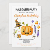 Spooktacular Halloween Bash Kindergeburtstag Party Einladung (Vorne/Hinten)