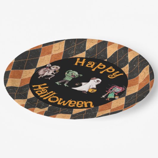 Spooktacular Halloween Bash Pappteller (Schrägansicht)