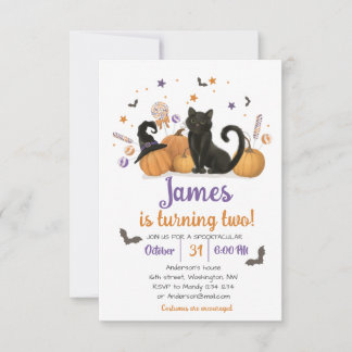 Spooktacular Halloween Candy Birthday Einladung