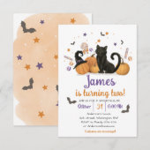 Spooktacular Halloween Candy Birthday Einladung (Vorne/Hinten)