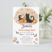 Spooktacular Halloween Candy Birthday Einladung (Stehend Vorderseite)