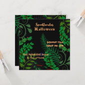 Spooktacular Halloween Creepy Spooky Greenery Dark Karte (Vorderseite/Rückseite Beispiel)