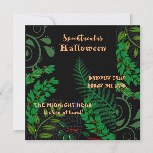 Spooktacular Halloween Creepy Spooky Greenery Dark Karte (Vorderseite)