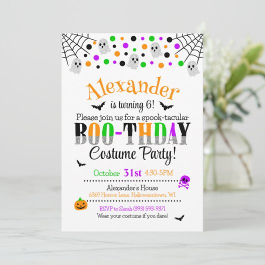 Spooktacular Halloween Einladung (Stehend Vorderseite)