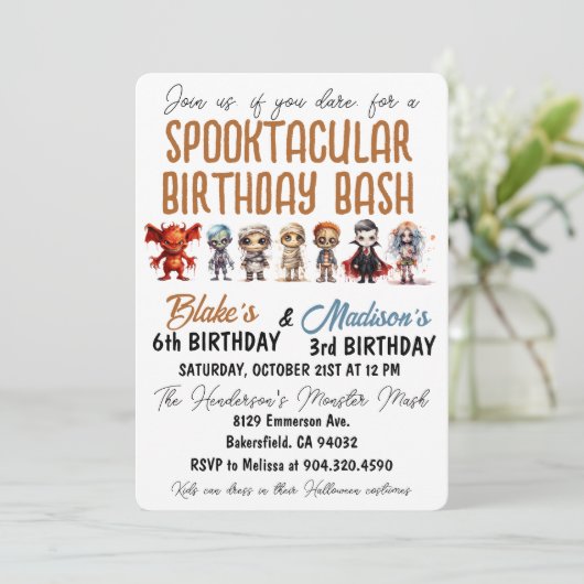 Spooktacular Halloween Einladung (Stehend Vorderseite)