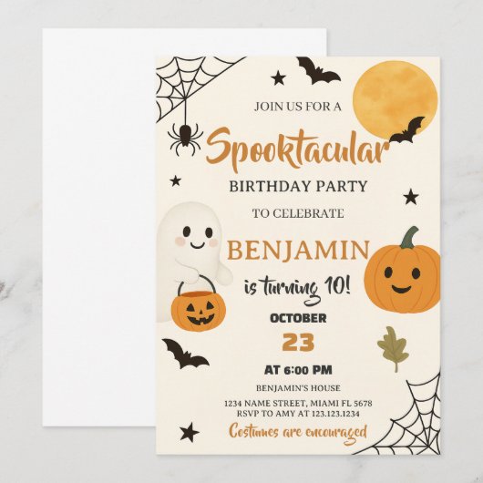 Spooktacular Halloween Einladung (Vorne/Hinten)