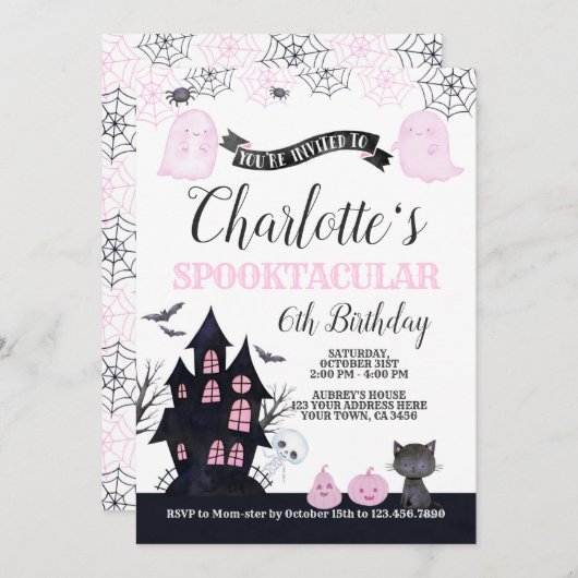 Spooktacular Halloween Einladung (Vorne/Hinten)
