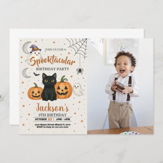 Spooktacular Halloween Einladung (Vorne/Hinten)