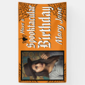 Spooktacular Halloween Foto Geburtstag Banner (Vertikal)