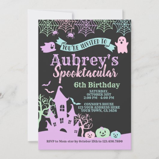 Spooktacular Halloween Geburtstag Einladung (Vorderseite)