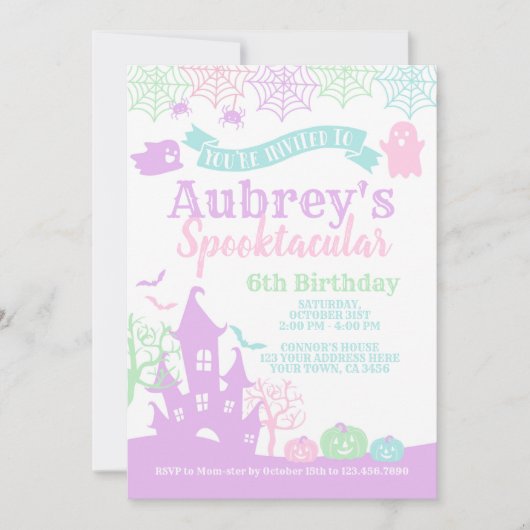 Spooktacular Halloween Geburtstag Einladung (Vorderseite)