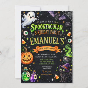 Spooktacular Halloween-Geburtstagsfeier-Wasserfarb Einladung
