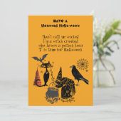 Spooktacular Halloween Gedicht Black Cat Raven Hex (Stehend Vorderseite)