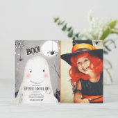 Spooktacular Halloween Ghost Boo Spider Geburtstag Einladung (Stehend Vorderseite)