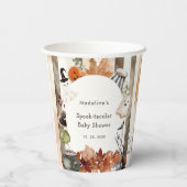 Spooktacular Halloween Ghost Pumpkin Baby Shower Pappbecher (Rückseite)