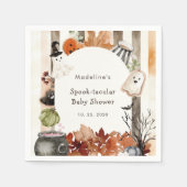 Spooktacular Halloween Ghost Pumpkin Baby Shower Serviette (Vorderseite)