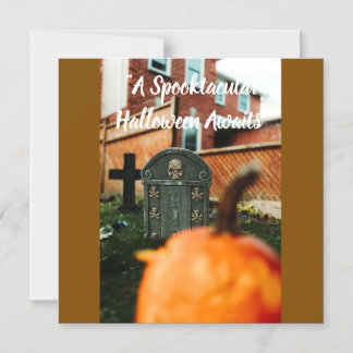 Spooktacular Halloween Grußkarte mit Pumpkin Magneteinladung