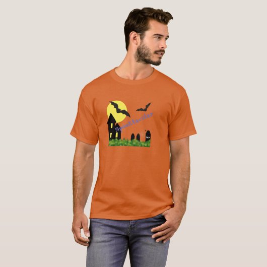 Spooktacular Halloween-Haus mit Fledermäusen-T - S T-Shirt (Vorne ganz)