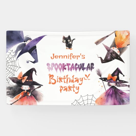 Spooktacular Halloween Hexen Geburtstagsparty Banner (Horizontal)