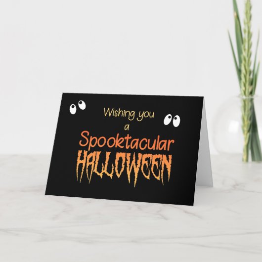 Spooktacular Halloween Karte mit gespenstischen (Vorderseite)
