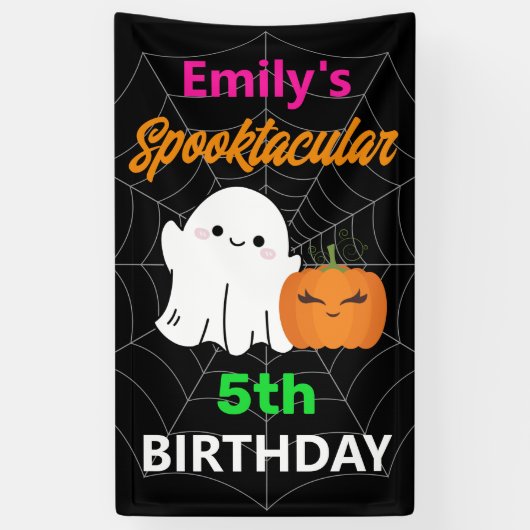 Spooktacular Halloween Kids Niedliche Geburtstag Banner (Vertikal)