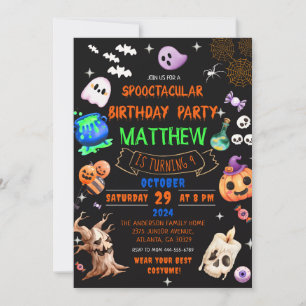 Spooktacular Halloween Kindergeburtstag Party Einladung