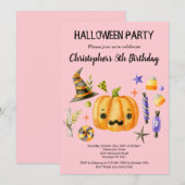 Spooktacular Halloween Kindergeburtstag Party Pink Einladung (Vorne/Hinten)