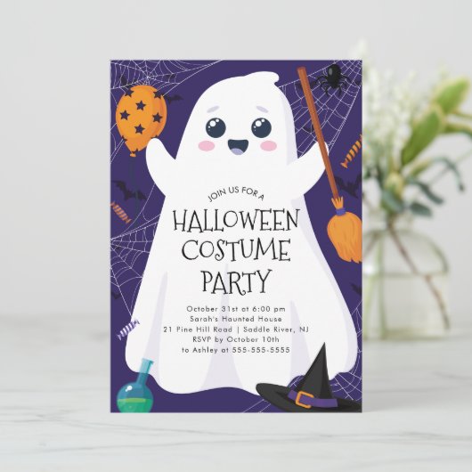 Spooktacular Halloween-KostümParty Einladung (Stehend Vorderseite)